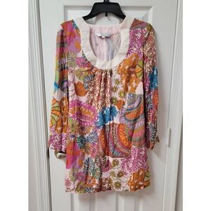 Trina Turk Bonita Bell Sleeve Silk Dress 2